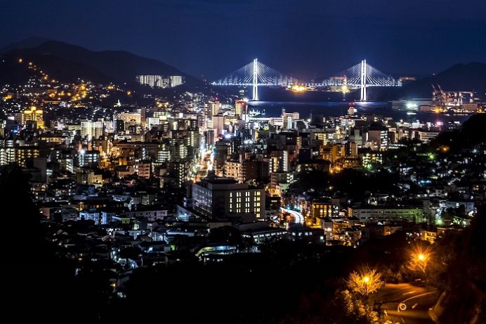 片淵近隣公園・片淵線からの新世界三大夜景認定、長崎の夜景