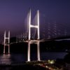 「女神大橋 駐車場からの夜景」～車内鑑賞スポットの人気№1。ライトアップされた大橋は、ムード120万点