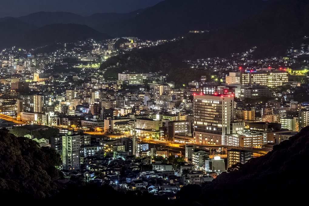 稲佐山登山道路・スカイブリッジの長崎の夜景