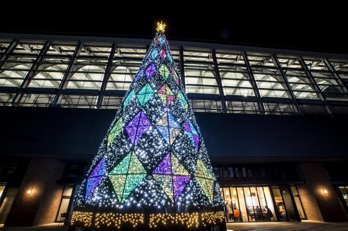 JR長崎駅のイルミネーション「ナガサキ☆テラス」、クリスマスツリー