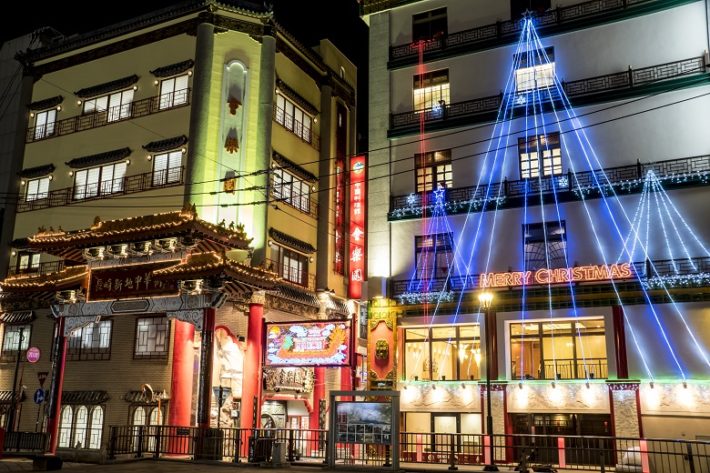 長崎 新地中華街のクリスマス・イルミネーション（京華園＆蘇州林）