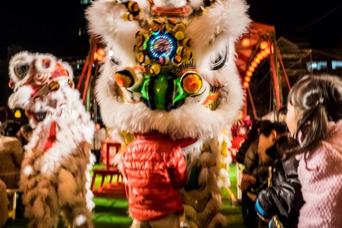 長崎ランタンフェスティバル(中央公園の中国獅子舞)
