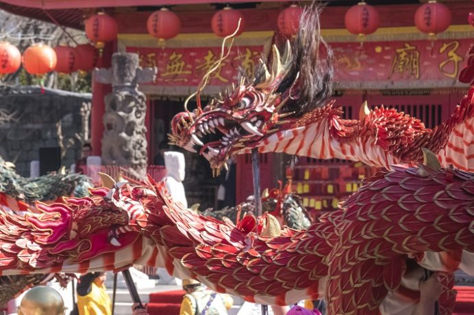 長崎ランタンフェスティバル(孔子廟)の龍踊り