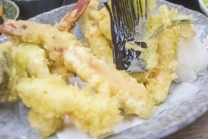 浜康（濱中水産）、長崎市新大工町のカニ天ぷら定食