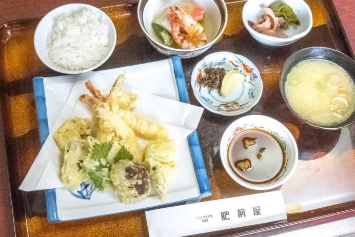 いけす料理肥前屋（長崎市網場町）、天ぷら定食