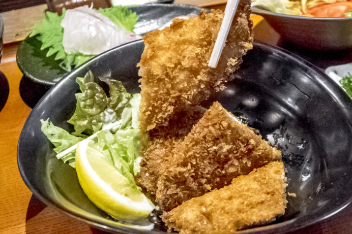 海鮮居酒屋フクブクロ（長崎駅かもめ市場）、長崎県産アジフライ定食